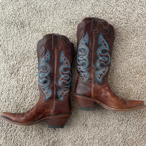 Justin Torino Saddle Western Cowboy Boots (style L4331) - Picture 4 of 9